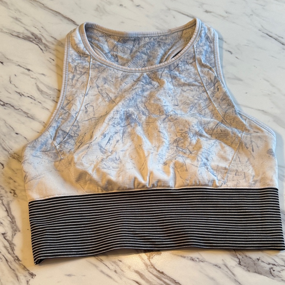 Lululemon Athletica Blue Marble Crop Top